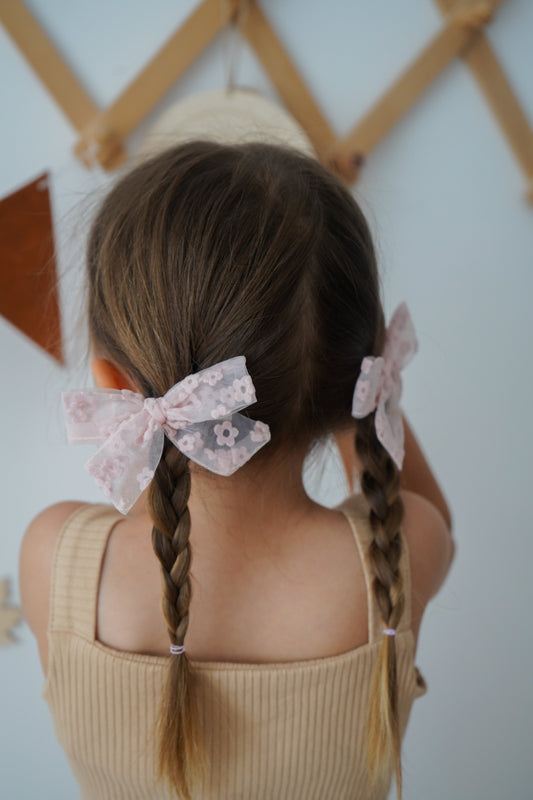 PINWHEEL PIGTAIL SET | PINK DAISY LACE |